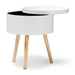 Baxton Studio Jessen Mid-Century Modern White Wood End Table with Removable Top - BSOSR1703018-White-ET