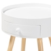 Baxton Studio Jessen Mid-Century Modern White 1-Drawer Wood End Table - BSOSR1703019-White-ET