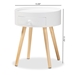 Baxton Studio Jessen Mid-Century Modern White 1-Drawer Wood End Table - BSOSR1703019-White-ET