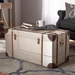 Baxton Studio Bechet French Industrial Silver Metal Storage Trunk - BSONCC2802M-Silver-Trunk