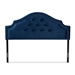 Baxton Studio Cora Modern and Contemporary Royal Blue Velvet Fabric Upholstered King Size Headboard - BSOBBT6564-Navy Blue-HB-King