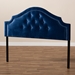Baxton Studio Cora Modern and Contemporary Royal Blue Velvet Fabric Upholstered King Size Headboard - BSOBBT6564-Navy Blue-HB-King