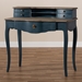 Baxton Studio Celestine French Provincial Blue Spruce Finished Wood Accent Writing Desk - BSOCES2-Blue Spruce-Desk