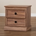 Baxton Studio Ryker Modern and Contemporary Oak Finished 2-Drawer Wood Nightstand - BSOFP-1804-4013