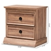 Baxton Studio Ryker Modern and Contemporary Oak Finished 2-Drawer Wood Nightstand - BSOFP-1804-4013