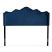 Baxton Studio Nadeen Modern and Contemporary Navy Blue Velvet Fabric Upholstered King Size Headboard - BSOBBT6622-Navy Blue-HB-King