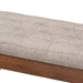 Baxton Studio Alona Mid-Century Modern Light Grey Fabric Upholstered Wood Dining Bench - BSOAlona-Medium Oak/Light Grey-Bench
