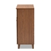 Baxton Studio Coolidge Modern and Contemporary Walnut Finished 4-Shelf Wood Shoe Storage Cabinet with Drawer - BSOFP-02LV-Walnut