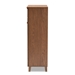 Baxton Studio Coolidge Modern and Contemporary Walnut Finished 5-Shelf Wood Shoe Storage Cabinet with Drawer - BSOFP-03LV-Walnut