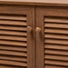 Baxton Studio Coolidge Modern and Contemporary Walnut Finished 8-Shelf Wood Shoe Storage Cabinet - BSOFP-04LV-Walnut