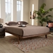 Baxton Studio Kaia Mid-Century Modern Walnut Brown Finished Wood King Size Platform Bed Frame - BSOMG0002-Ash Walnut-King