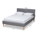 Baxton Studio Aneta Modern and Contemporary Grey Fabric Upholstered King Size Platform Bed - BSOCF9014-Grey-King