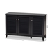 Baxton Studio Coolidge Modern and Contemporary Dark Grey Finished 8-Shelf Wood Shoe Storage Cabinet - BSOFP-04LV-Dark Grey
