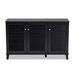 Baxton Studio Coolidge Modern and Contemporary Dark Grey Finished 8-Shelf Wood Shoe Storage Cabinet - BSOFP-04LV-Dark Grey