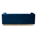 Baxton Studio Loreto Glam and Luxe Navy Blue Velvet Fabric Upholstered Brushed Gold Finished Sofa - BSOTSF-5506-Navy/Gold-SF