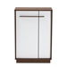 Baxton Studio Mette Mid-Century Modern Two-Tone White and Walnut Finished 5-Shelf Wood Entryway Shoe Cabinet - BSOLV3SC3150WI-Columbia/White-Shoe Cabinet