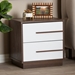 Baxton Studio Mette Mid-Century Modern Two-Tone White and Walnut Finished 2-Drawer Wood Nightstand - BSOLV3ST3240WI-Columbia/White-NS
