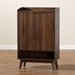 Baxton Studio Lena Mid-Century Modern Walnut Brown Finished 5-Shelf Wood Entryway Shoe Cabinet - BSOLV4SC4150WI-Columbia-Shoe Cabinet