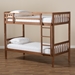 Baxton Studio Jude Modern and Contemporary Walnut Brown Finished Wood Twin Size Bunk Bed - BSOMG0045-Walnut-Twin Bunk Bed