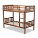 Baxton Studio Liam Modern and Contemporary Walnut Brown Finished Wood Twin Size Bunk Bed - BSOMG0048-Walnut-Twin Bunk Bed