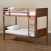 Baxton Studio Elsie Modern and Contemporary Walnut Brown Finished Wood Twin Size Bunk Bed - BSOMG0051-Walnut-Twin Bunk Bed