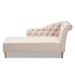 Baxton Studio Emeline Modern and Contemporary Beige Fabric Upholstered Oak Finished Chaise Lounge - BSOCFCL1-Beige/Oak-KD Chaise