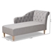 Baxton Studio Emeline Modern and Contemporary Grey Fabric Upholstered Oak Finished Chaise Lounge - BSOCFCL1-Grey/Oak-KD Chaise