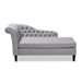 Baxton Studio Florent Modern and Contemporary Grey Fabric Upholstered Black Finished Chaise Lounge - BSOCFCL2-Grey/Black-KD Chaise
