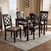 Baxton Studio Verner Modern and Contemporary Sand Fabric Upholstered Espresso Brown Finished 5-Piece Wood Dining Set - BSORH330C-Sand/Dark Brown-5PC Dining Set