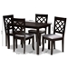 Baxton Studio Verner Modern and Contemporary Grey Fabric Upholstered Espresso Brown Finished 5-Piece Wood Dining Set - BSORH330C-Grey/Dark Brown-5PC Dining Set
