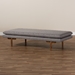 Baxton Studio Marit Mid-Century Modern Grey Fabric Upholstered Walnut Finished Wood Daybed - BSOBBT6812-Grey/Walnut-Daybed
