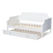 Baxton Studio Mariana Classic and Traditional White Finished Wood Twin Size Daybed with Trundle - BSOMariana-White-Daybed-T