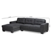 Baxton Studio Langley Modern and Contemporary Dark Grey Fabric Upholstered Sectional Sofa with Left Facing Chaise - BSOJ099C-Dark Grey-LFC