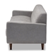 Baxton Studio Allister Mid-Century Modern Light Grey Fabric Upholstered Sofa - BSOJ1453-Light Grey-SF