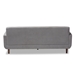 Baxton Studio Allister Mid-Century Modern Light Grey Fabric Upholstered Sofa - BSOJ1453-Light Grey-SF