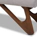 Baxton Studio Rika Mid-Century Modern Greyish Beige Fabric Upholstered Walnut Brown Finished Boomerang Bench - BSOBBT5367-Greyish Beige/Walnut-Bench