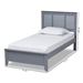 Baxton Studio Adela Modern and Contemporary Grey Finished Wood Twin Size Platform Bed - BSOAdela-Gray-Twin