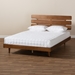 Baxton Studio Anzia Mid-Century Modern Walnut Finished Wood Queen Size Platform bed - BSOAnzia-Walnut-Queen