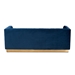 Baxton Studio Aveline Glam and Luxe Navy Blue Velvet Fabric Upholstered Brushed Gold Finished Sofa - BSOTSF-BAX66113-Navy/Gold-SF
