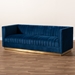Baxton Studio Aveline Glam and Luxe Navy Blue Velvet Fabric Upholstered Brushed Gold Finished Sofa - BSOTSF-BAX66113-Navy/Gold-SF