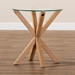 Baxton Studio Lida Modern and Contemporary Glass and Wood Finished End Table - BSOPanama-Clear/Natural-ET