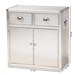Baxton Studio Serge French Industrial Silver Metal 2-Door Accent Storage Cabinet - BSOJY17B162-Silver-Cabinet