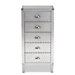 Baxton Studio Carel French Industrial Silver Metal 5-Drawer Accent Storage Cabinet - BSOLD18B054-Silver-5DW-Cabinet