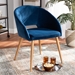 Baxton Studio Vianne Glam and Luxe Navy Blue Velvet Fabric Upholstered Gold Finished Metal Dining Chair - BSOT-6021-Navy Blue Velvet/Gold-DC