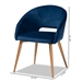 Baxton Studio Vianne Glam and Luxe Navy Blue Velvet Fabric Upholstered Gold Finished Metal Dining Chair - BSOT-6021-Navy Blue Velvet/Gold-DC