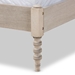 Baxton Studio Cielle French Bohemian Antique White Oak Finished Wood King Size Platform Bed Frame - BSOMG0012-Antique White-King