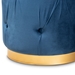 Baxton Studio Gaia Glam and Luxe Navy Blue Velvet Fabric Upholstered Gold Finished Button Tufted Ottoman - BSOFJ5A-015-Navy/Gold-Otto