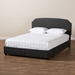 Baxton Studio Larese Dark Grey Fabric Upholstered 2-Drawer Queen Size Platform Storage Bed - BSOLarese-Charcoal Grey-Queen