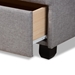 Baxton Studio Netti Light Grey Fabric Upholstered 2-Drawer Queen Size Platform Storage Bed - BSONetti-Grey-Queen