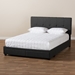 Baxton Studio Netti Dark Grey Fabric Upholstered 2-Drawer Queen Size Platform Storage Bed - BSONetti-Charcoal Grey-Queen